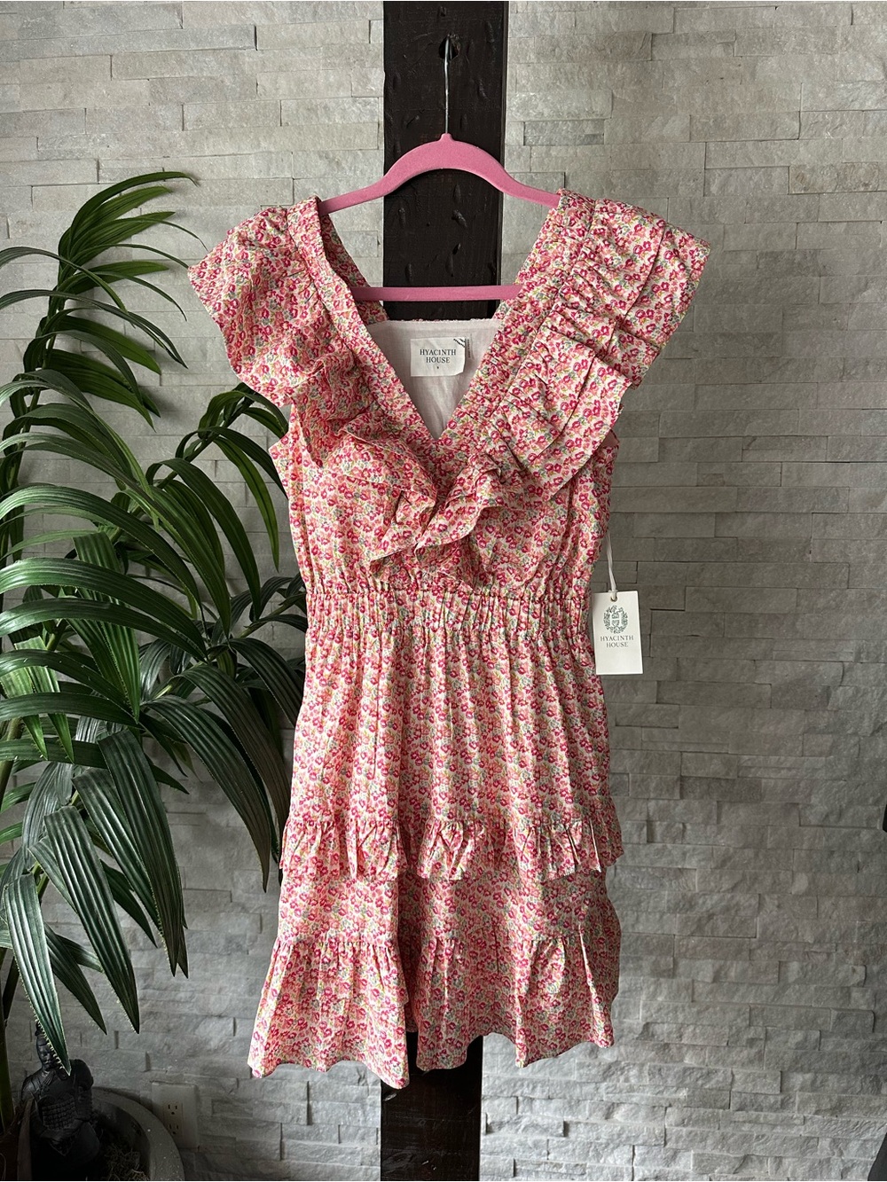 Hyacinth House “April” Floral Ruffle Tiered Dress Size S New with Tags